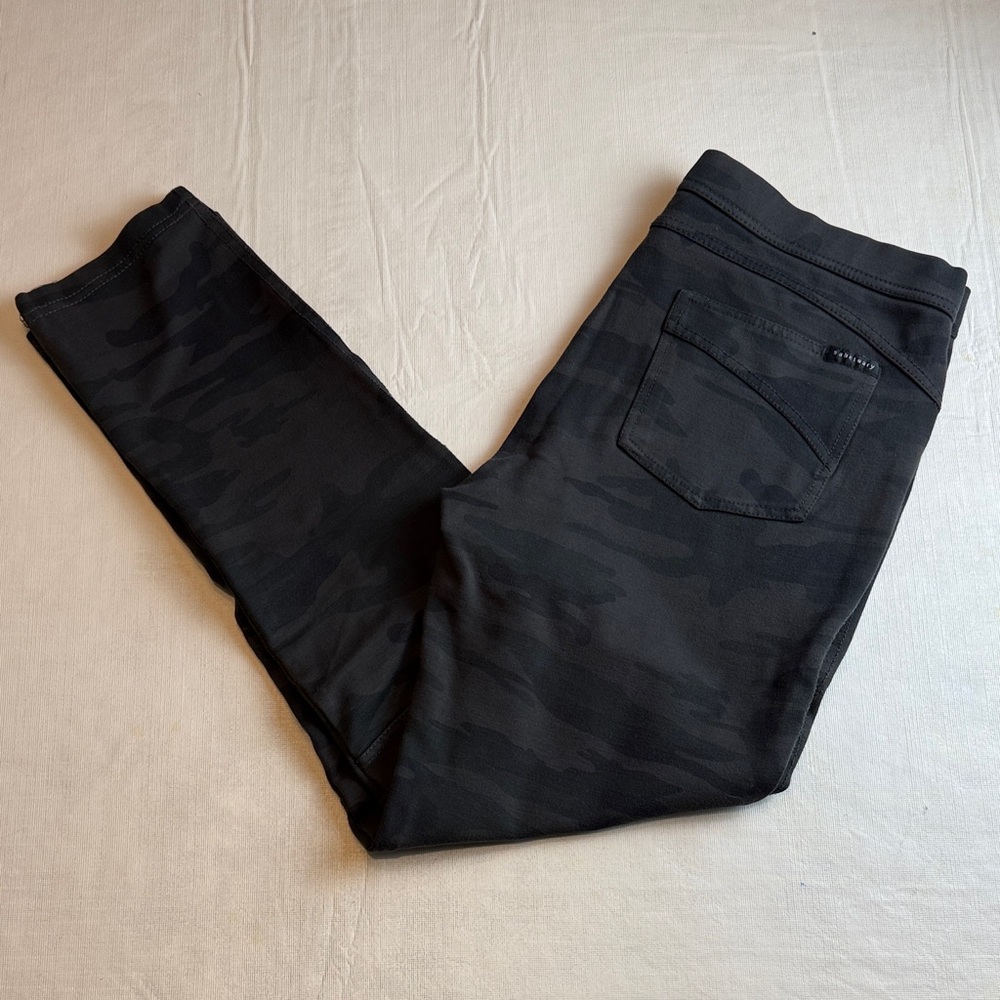 Sanctuary Women's Charcoal Green Camouflage Stretch Pull On Pants Size L